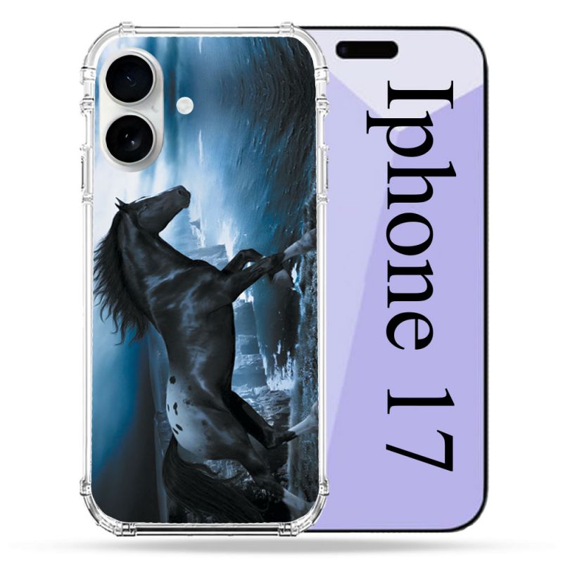 Coque Renforcée Magsafe Pour Iphone 17 Animal Cheval Noir