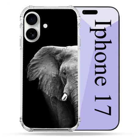 Coque Renforcée Magsafe Pour Iphone 17 Animal Elephant Noir