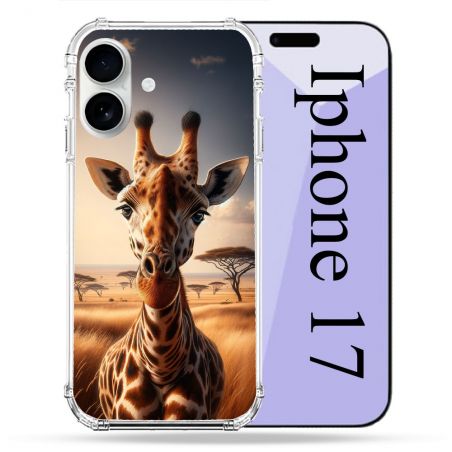 Coque Renforcée Magsafe Pour Iphone 17 Animal Girafe Savane