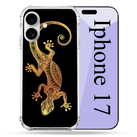 Coque Renforcée Magsafe Pour Iphone 17 Animal Lezard Noir