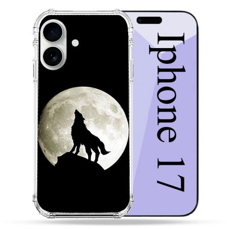 Coque Renforcée Magsafe Pour Iphone 17 Animal Loup Noir