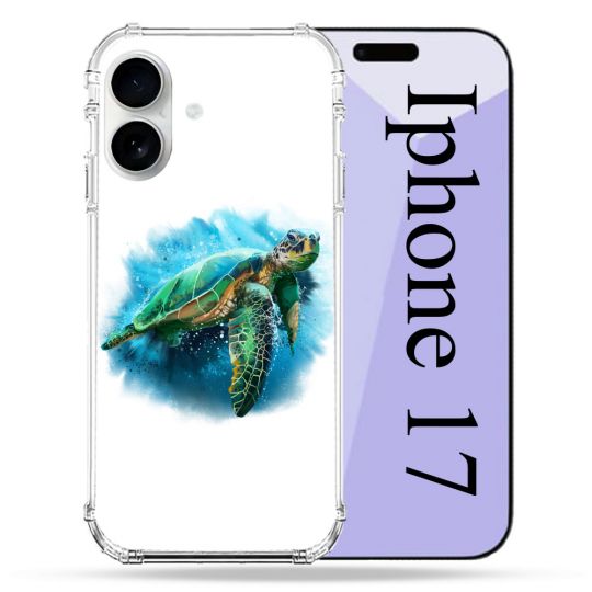Coque Renforcée Magsafe Pour Iphone 17 Animal Tortue Blanche multicolore