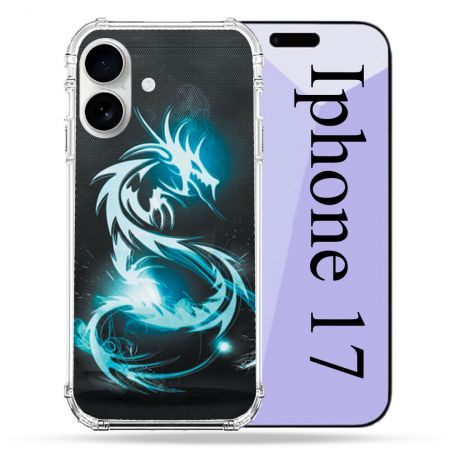 Coque Renforcée Magsafe Pour Iphone 17 Fantastique Dragon Bleu