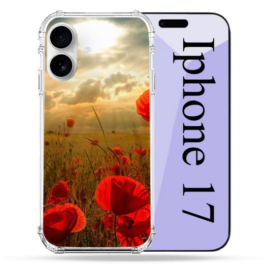 Coque Renforcée Magsafe Pour Iphone 17 Fleur Coquelicot
