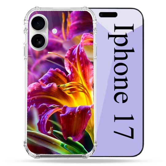 Coque Renforcée Magsafe Pour Iphone 17 Fleur Lys Color