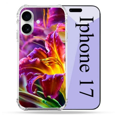 Coque Renforcée Magsafe Pour Iphone 17 Fleur Lys Color