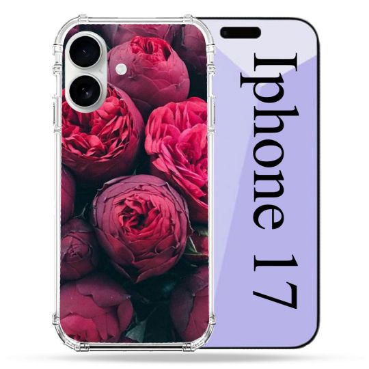 Coque Renforcée Magsafe Pour Iphone 17 Fleur Pivoine