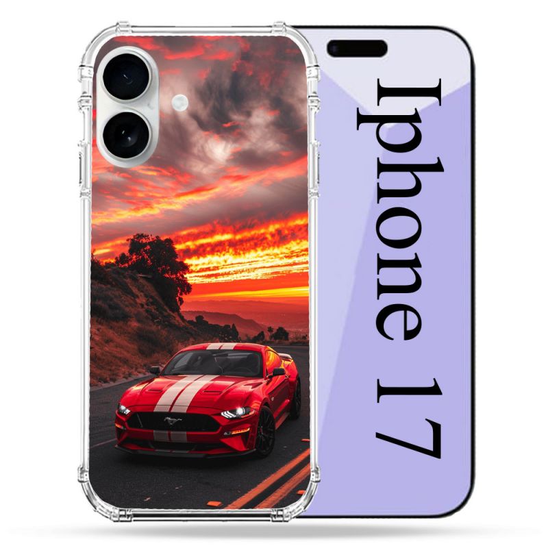Coque Renforcée Magsafe Pour Iphone 17 Ford Mustang GT500 Rouge