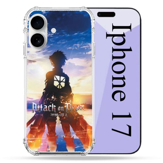 Coque Renforcée Magsafe Pour Iphone 17 Manga Attaque Titans Soleil