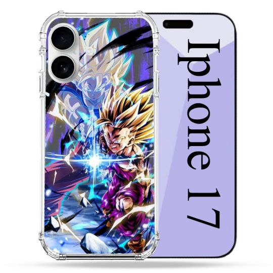 Coque Renforcée Magsafe Pour Iphone 17 Manga Dragon Ball Sangohan Duo
