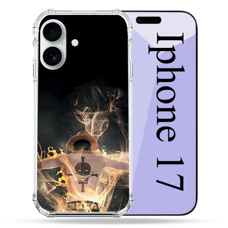 Coque Renforcée Magsafe Pour Iphone 17 Manga One Piece Ace Noir