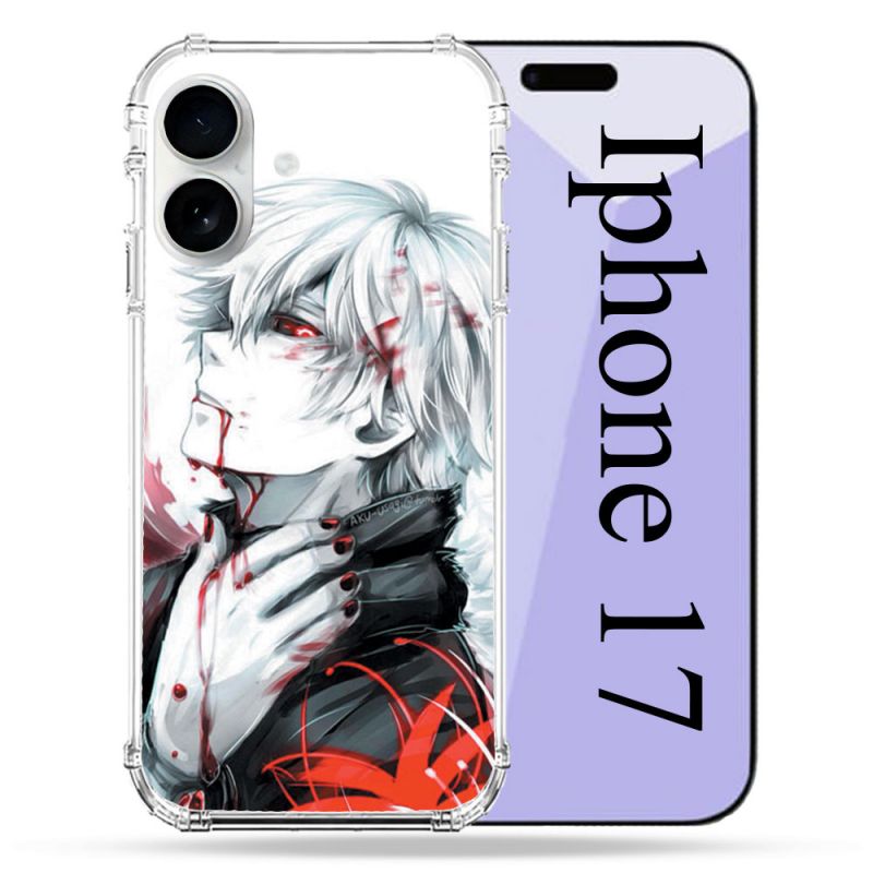 Coque Renforcée Magsafe Pour Iphone 17 Manga Tokyo Ghoul Kaneki Blanc