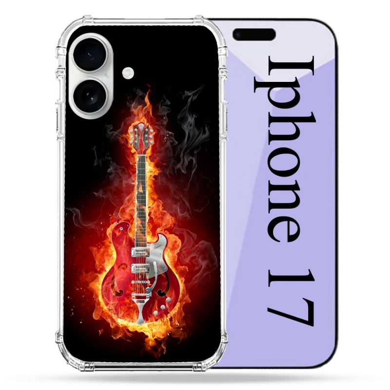 Coque Renforcée Magsafe Pour Iphone 17 Musique Guitare Electrique