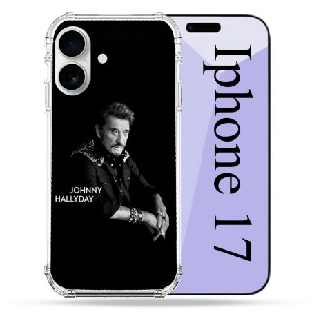 Coque Renforcée Magsafe Pour Iphone 17 Musique Johnny Hallyday Noir