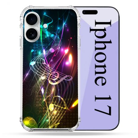 Coque Renforcée Magsafe Pour Iphone 17 Musique Partition Multicolore