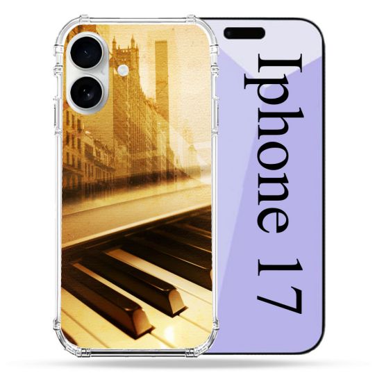 Coque Renforcée Magsafe Pour Iphone 17 Musique Piano Retro
