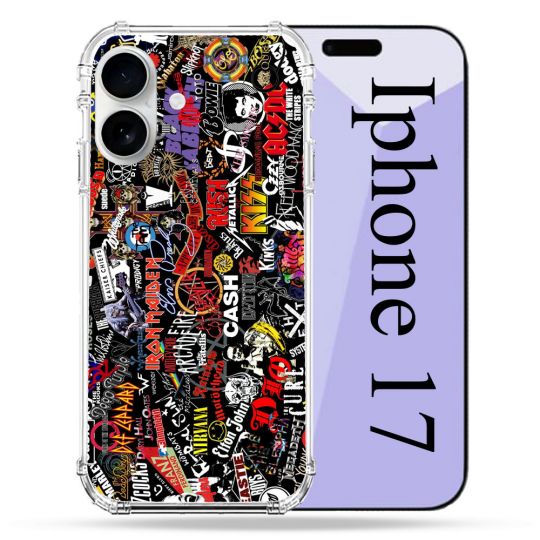 Coque Renforcée Magsafe Pour Iphone 17 Musique Rock Groupe
