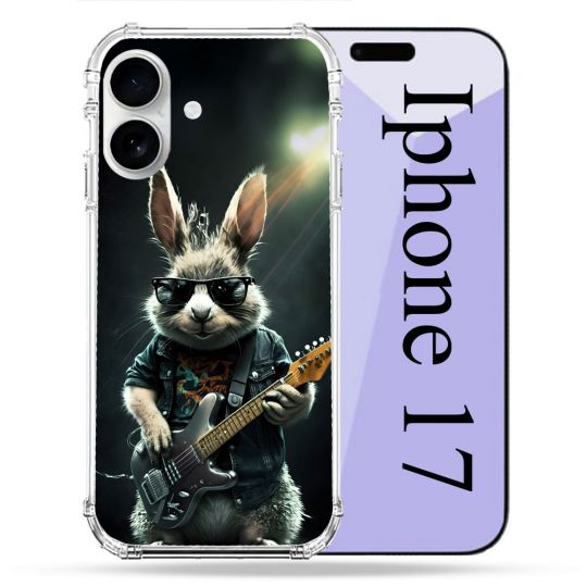 Coque Renforcée Magsafe Pour Iphone 17 Musique Rock Lapin
