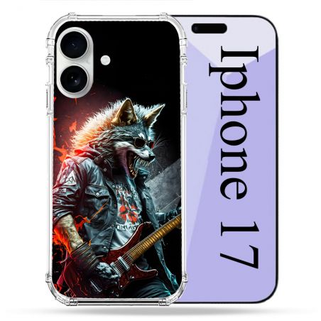 Coque Renforcée Magsafe Pour Iphone 17 Musique Rock Loup