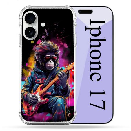 Coque Renforcée Magsafe Pour Iphone 17 Musique Rock Singe