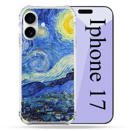 Coque Renforcée Magsafe Pour Iphone 17 Peinture La nuit étoilée