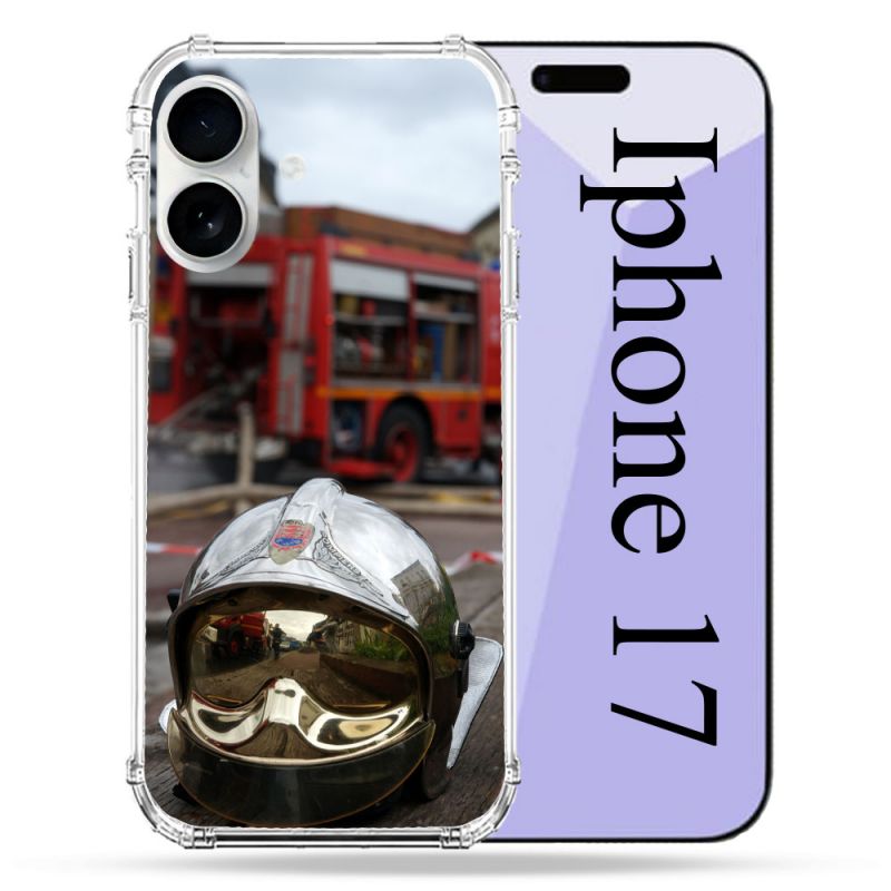 Coque Renforcée Magsafe Pour Iphone 17 Pompier Casque Camion