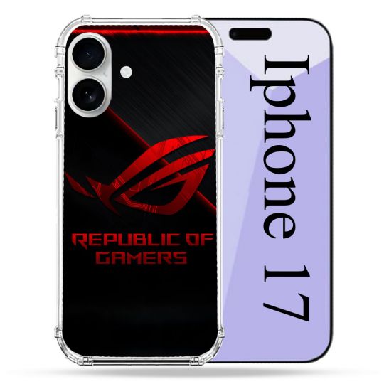 Coque Renforcée Magsafe Pour Iphone 17 ROG Rouge