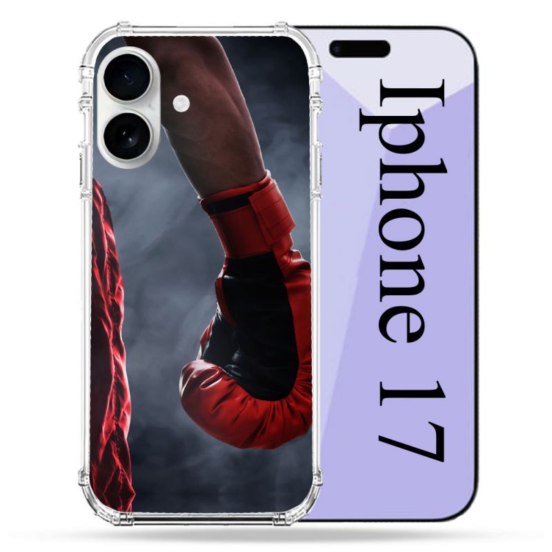 Coque Renforcée Magsafe Pour Iphone 17 Sport Boxe Gant Rouge