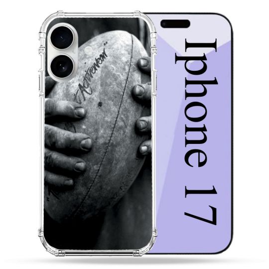 Coque Renforcée Magsafe Pour Iphone 17 Sport Rugby Ballon Vintage