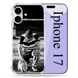 Coque Renforcée Magsafe Pour Iphone 17 Sport Rugby Noir Blanc