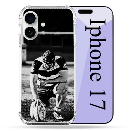 Coque Renforcée Magsafe Pour Iphone 17 Sport Rugby Noir Blanc