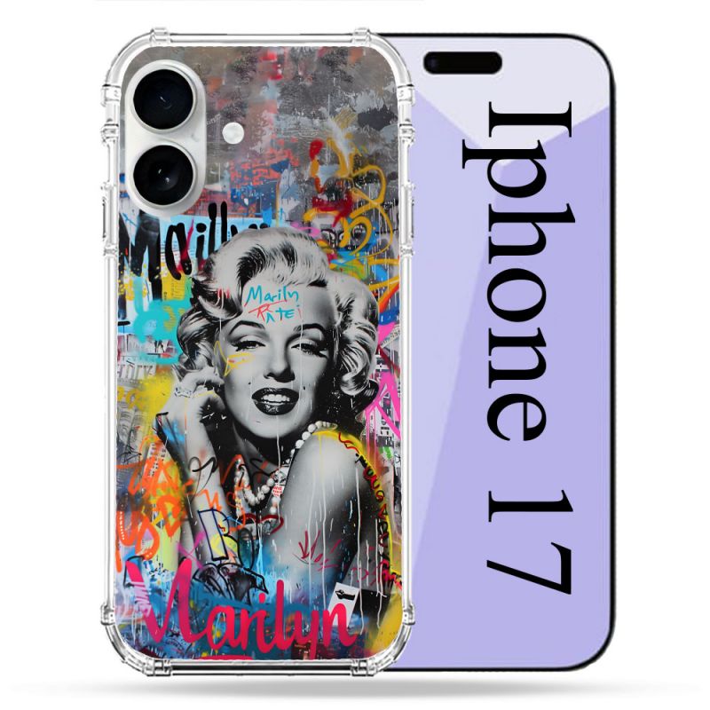 Coque Renforcée Magsafe Pour Iphone 17 Street Art Maryline Monroe
