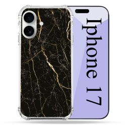 Coque Renforcée Magsafe Pour Iphone 17 Texture Marbre Noir