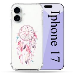 Coque Renforcée Transparente Pour Iphone 17 Attrape Reve Rose