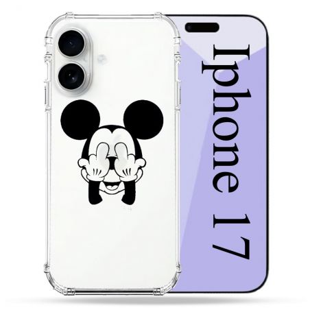 Coque Renforcée Transparente Pour Iphone 17 Mickey doigt