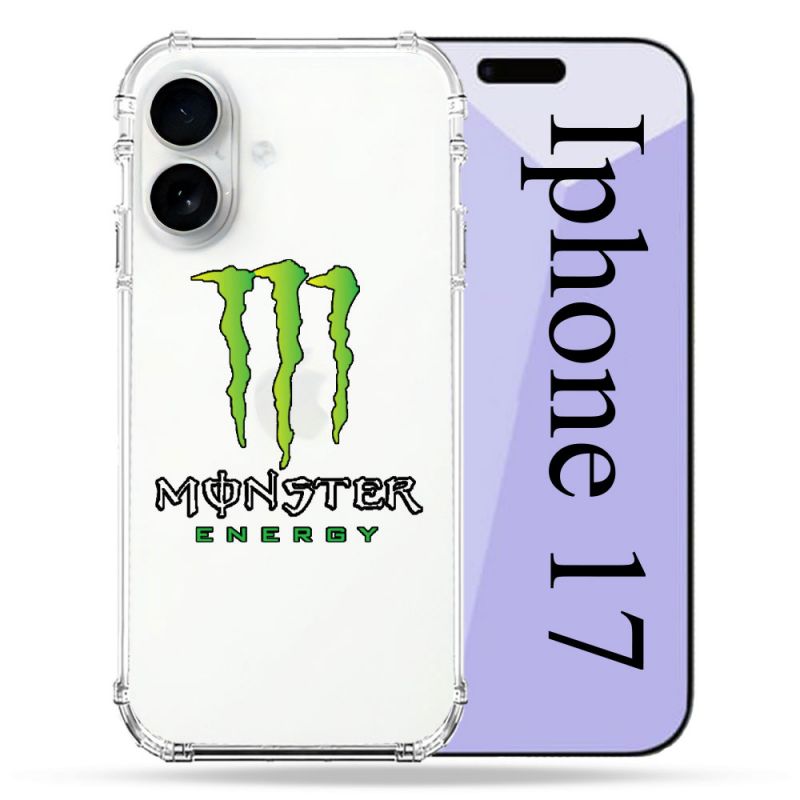 Coque Renforcée Transparente Pour Iphone 17 Monster Energy