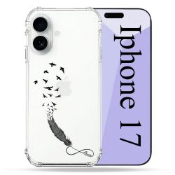 Coque Renforcée Transparente Pour Iphone 17 Plume Infini