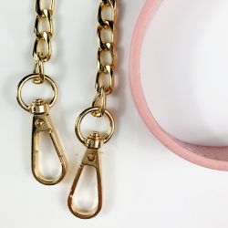 Coque Renforcée Transparente Pour Iphone 17 Lanière / Cordon Chaine et Cuir Rose