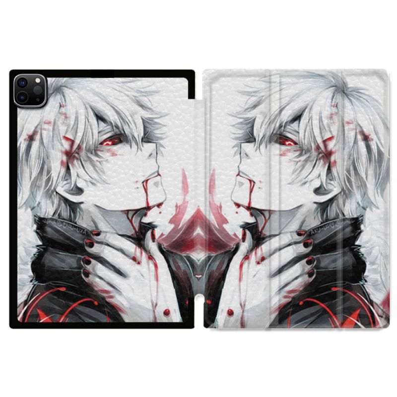Coque Renforcée Pour Ipad Pro 11 M4 2024 Manga Tokyo Ghoul Kaneki Blanc
