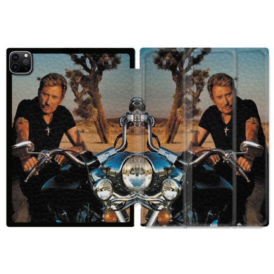 Coque Renforcée Pour Ipad Pro 11 M4 2024 Musique Johnny Hallyday Moto