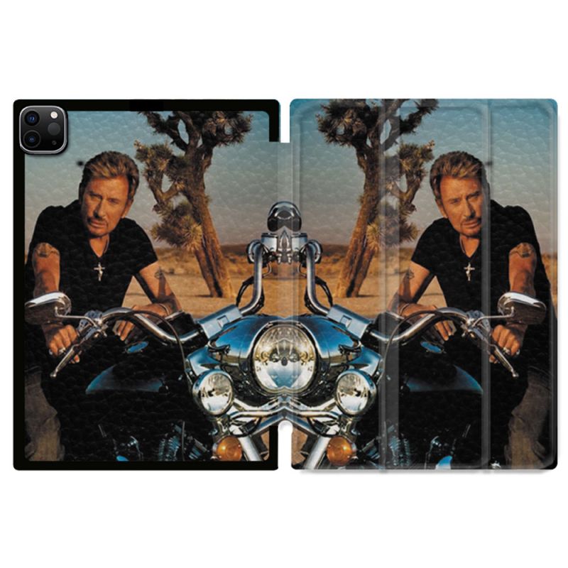 Coque Renforcée Pour Ipad Pro 11 M4 2024 Musique Johnny Hallyday Moto