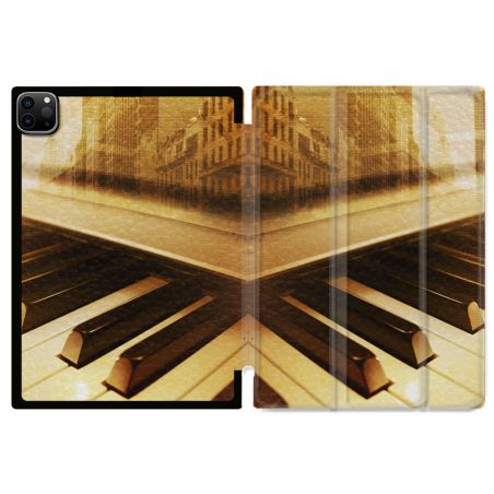 Coque Renforcée Pour Ipad Pro 11 M4 2024 Musique Piano Retro
