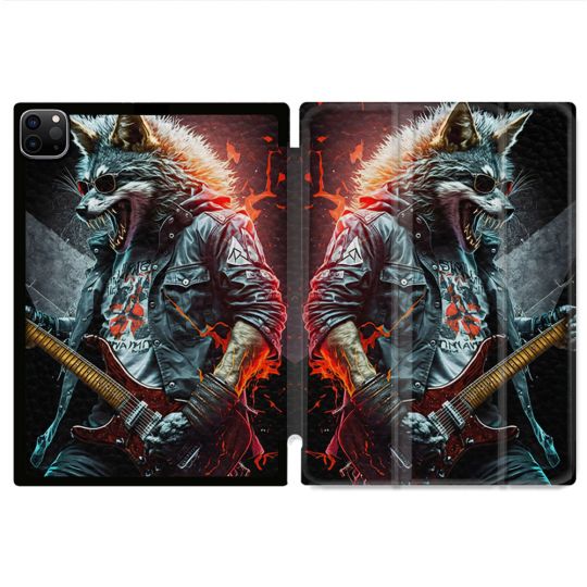 Coque Renforcée Pour Ipad Pro 11 M4 2024 Musique Rock Loup