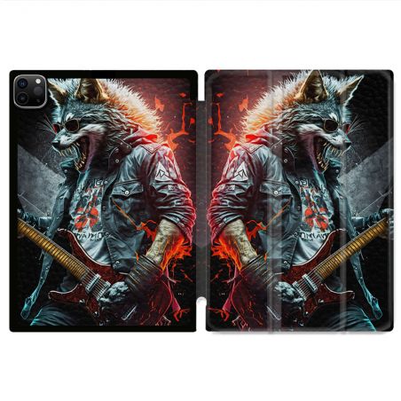 Coque Renforcée Pour Ipad Pro 11 M4 2024 Musique Rock Loup