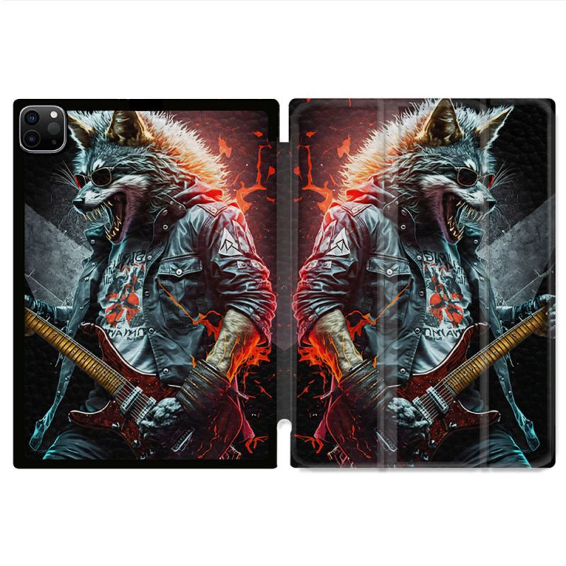 Coque Renforcée Pour Ipad Pro 11 M4 2024 Musique Rock Loup
