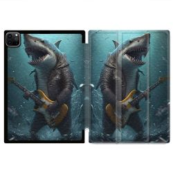 Coque Renforcée Pour Ipad Pro 11 M4 2024 Musique Rock Requin