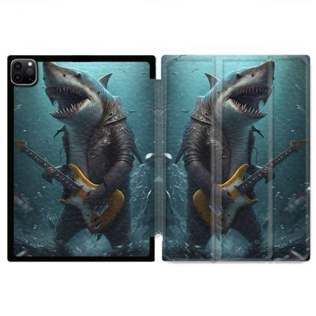 Coque Renforcée Pour Ipad Pro 11 M4 2024 Musique Rock Requin