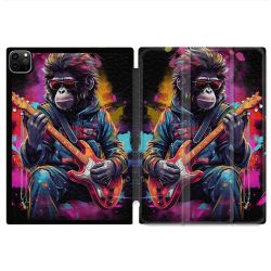 Coque Renforcée Pour Ipad Pro 11 M4 2024 Musique Rock Singe