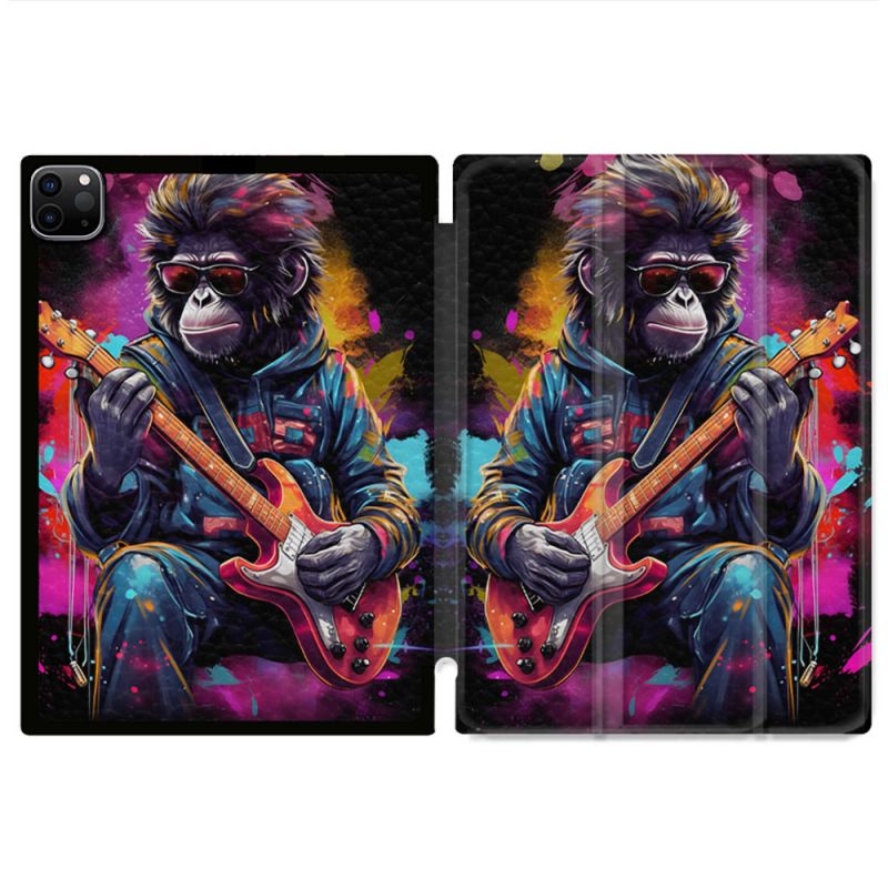 Coque Renforcée Pour Ipad Pro 11 M4 2024 Musique Rock Singe