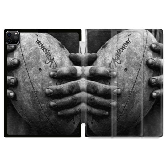 Coque Renforcée Pour Ipad Pro 11 M4 2024 Sport Rugby Ballon Vintage